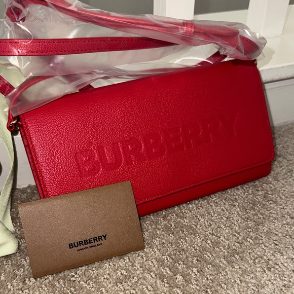 Burberry Red Henley Wallet On Strap - Picture 3 of 10